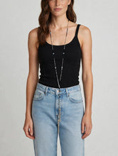 Load image into Gallery viewer, Evil Eye Wrap Lariat Necklace with Silver Tassels - Convertible Choker + Long Layered Necklace
